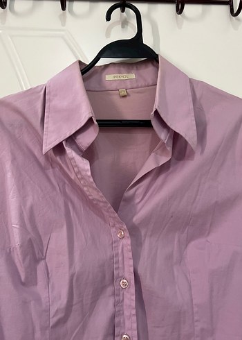 Pembe Uzun Kollu Düğmeli Kadın Gömlek - Görsel 4