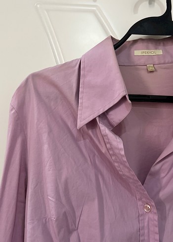 Pembe Uzun Kollu Düğmeli Kadın Gömlek - Görsel 3