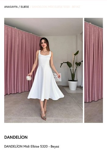 Instagram Mooi Butik. Beyaz Straplez Midi Elbise