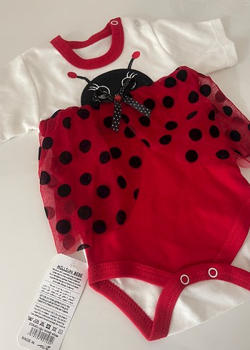 Kısa Kollu Kırmızı Puantiyeli Bebek Body - Görsel 2