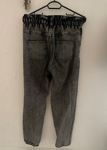 Gri Bol Kesim Kadın Midi Kot Pantolon - Görsel 4