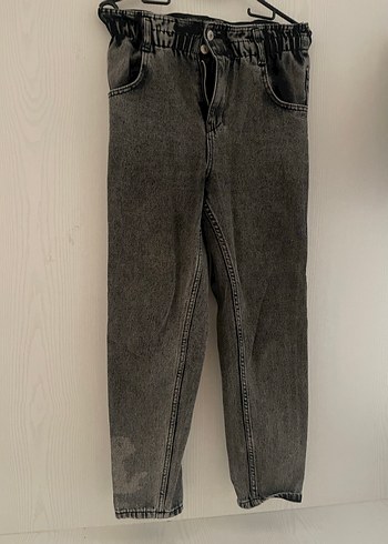 Gri Bol Kesim Kadın Midi Kot Pantolon - Görsel 2