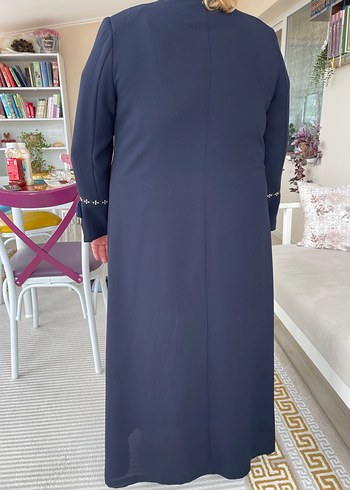 Zincir Detaylı Uzun Kollu Lacivert Kadın Elbise - Görsel 4