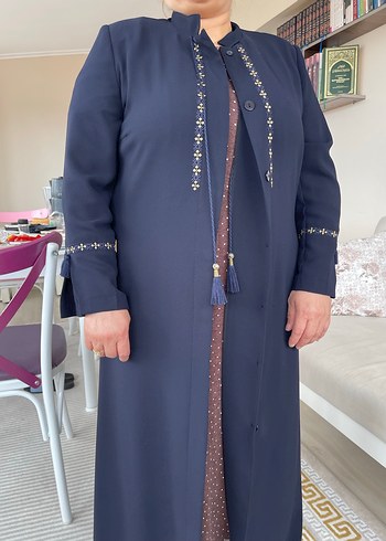 Zincir Detaylı Uzun Kollu Lacivert Kadın Elbise - Görsel 2