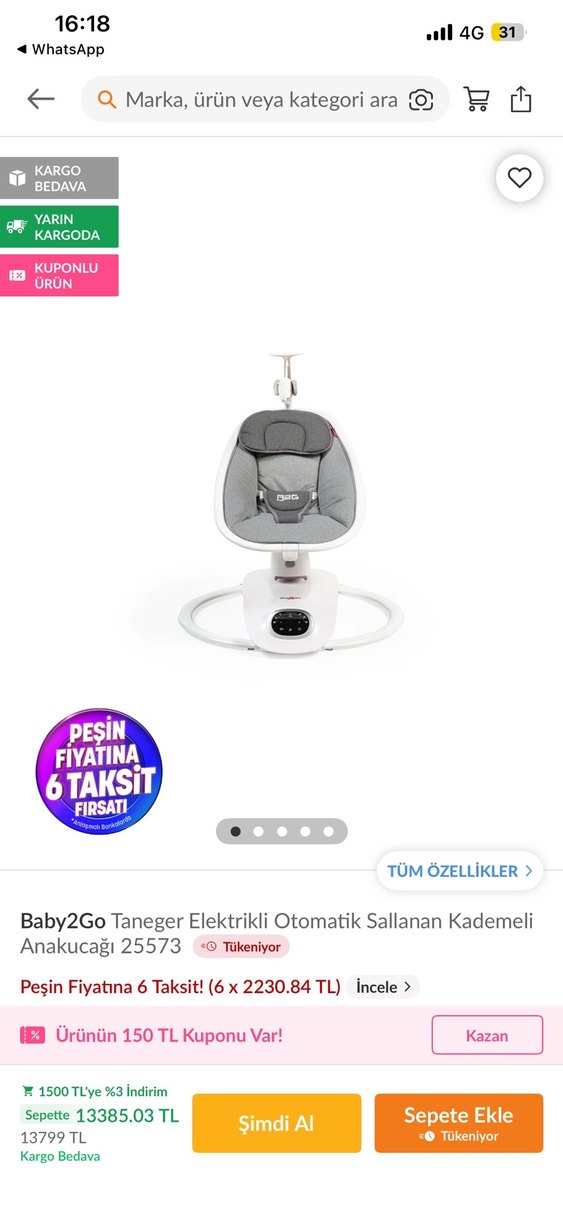 Gri Manuel Kumandalı Elektrikli Anakucağı - Görsel 2