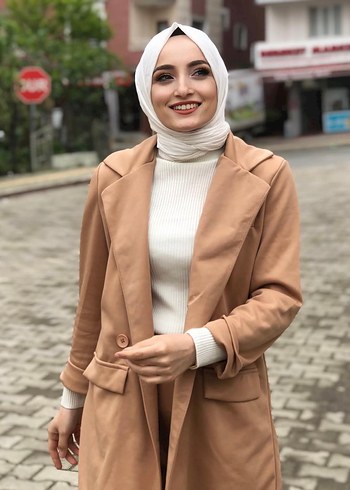 Camel Renkli Uzun Kadın Kaban