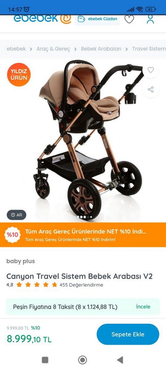 Siyah Bebek Arabası, Dayanıklı ve Rahat - Görsel 4