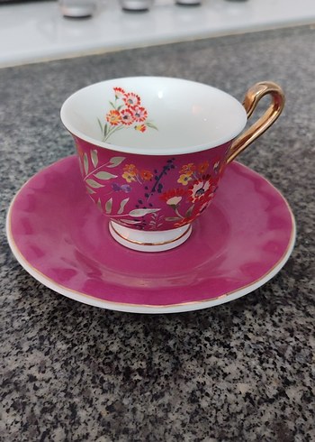Beden pembe Renk Miranda New Bone China Pembe Kahve Fincanı
