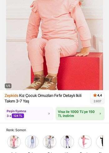 24-36 Ay Beden Zepkids Lila Bisiklet Yaka Uzun Kollu Çocuk Eşofman