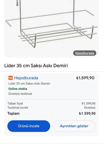 Ikea Serinova Balkon Saksısı ve metal askısı