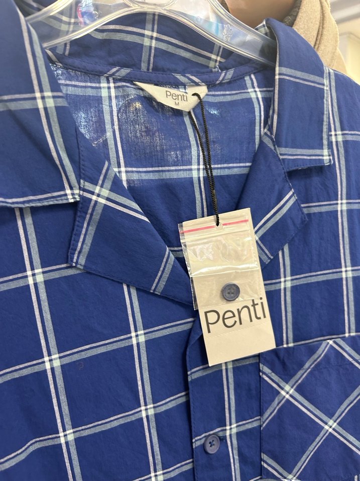 Erkek Kısa Kollu Mavi Kareli Pijama Takımı - Görsel 2