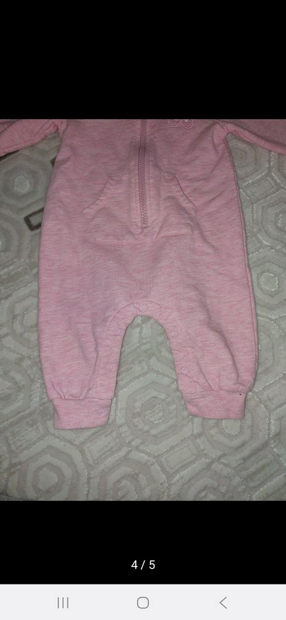 Fermuarlı Pembe Bebek Kız Tulum - Görsel 4