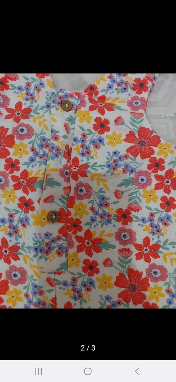 Çiçek Desenli Kız Çocuk Fırfırlı Tulum - Görsel 2