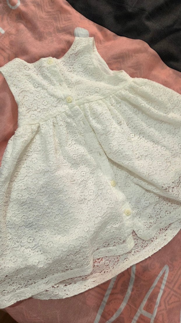 Kız Çocuk Dantel Beyaz Elbise - Görsel 2