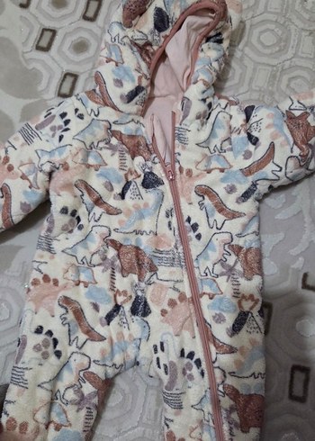 Kız Çocuk Kapüşonlu Fermuarlı Baskılı Ceket - Görsel 2