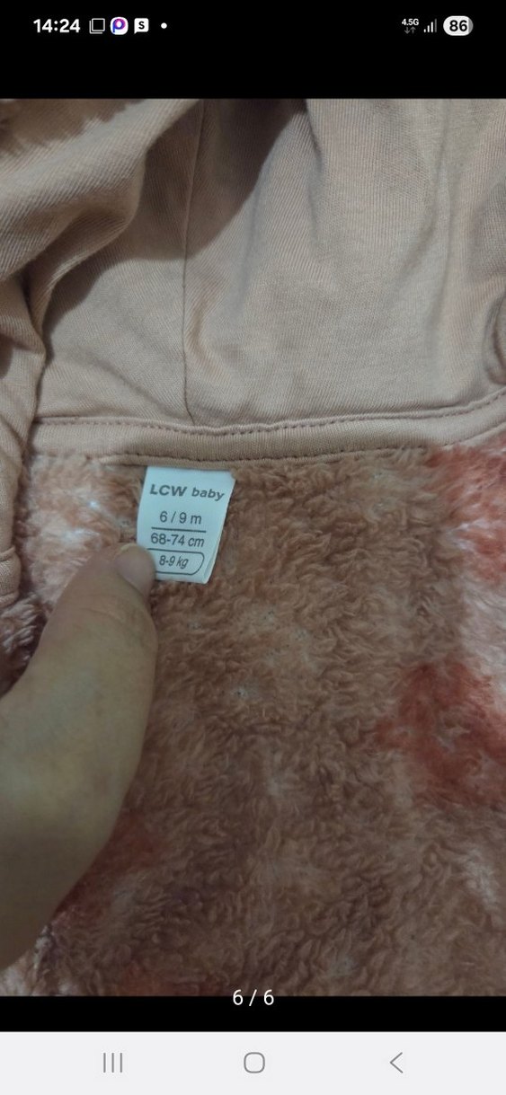 pembe Kapüşonlu Kürklü Bebek Tulumu - Görsel 3