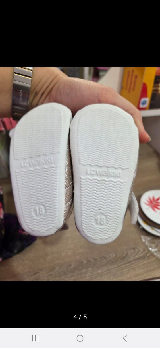 Kızlar için Simli Bej Babet Ayakkabı - Görsel 4