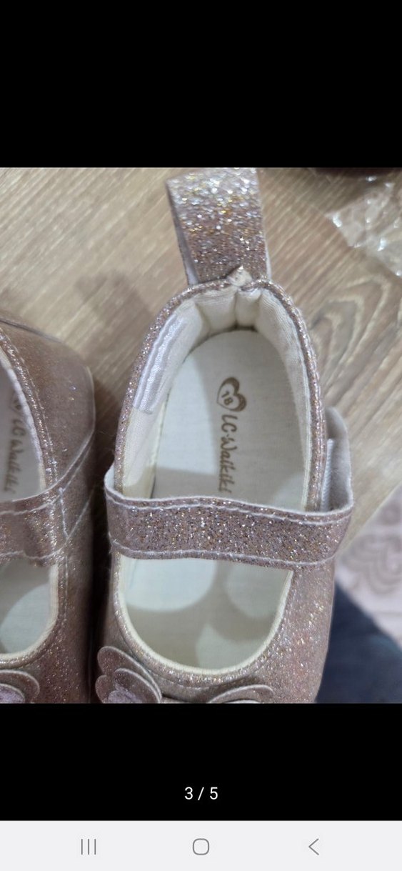 Kızlar için Simli Bej Babet Ayakkabı - Görsel 3