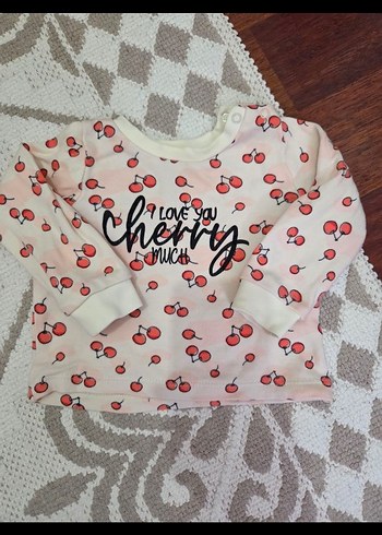 Beyaz Kiraz Desenli Bebek Takımı - Görsel 2