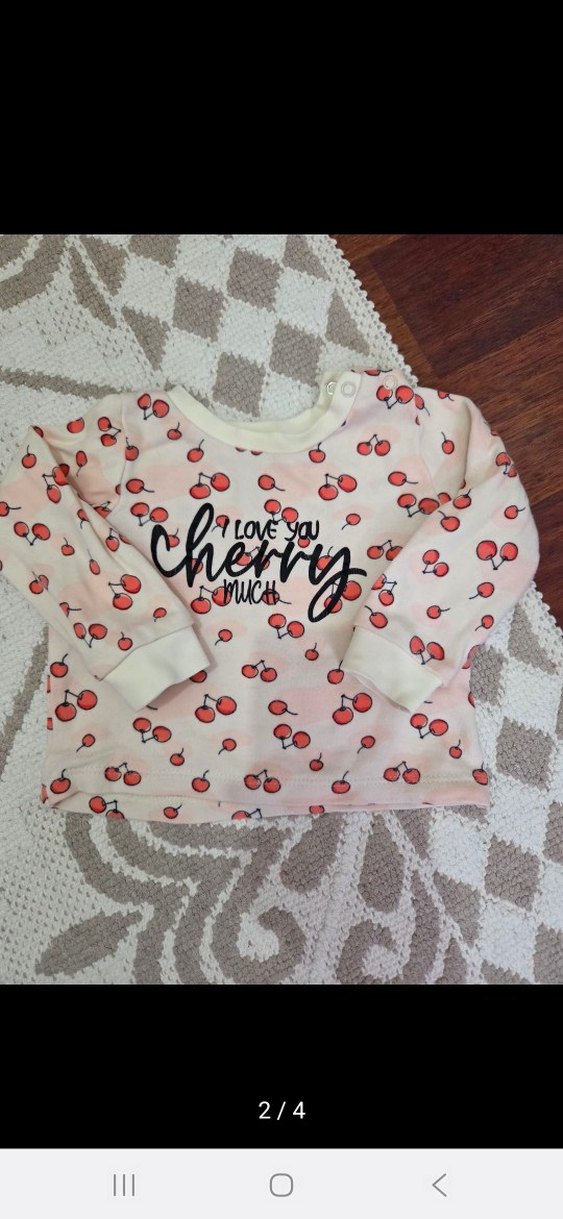 Beyaz Kiraz Desenli Bebek Takımı - Görsel 2