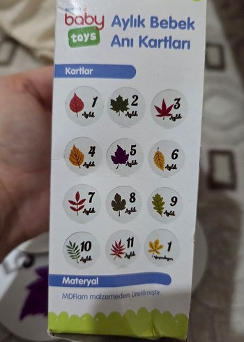 Bebek Aylık Anı Kartları - 12 Ahşap Kart - Görsel 5