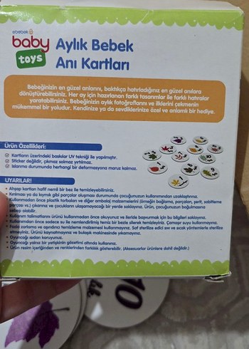 Bebek Aylık Anı Kartları - 12 Ahşap Kart - Görsel 4