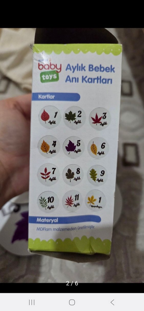 Bebek Aylık Anı Kartları - 12 Ahşap Kart - Görsel 5