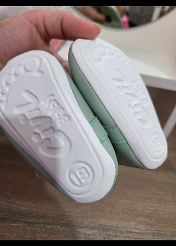 Fiyonklu Turkuaz Kız Bebek İlk Adım Ayakkabısı - Görsel 4