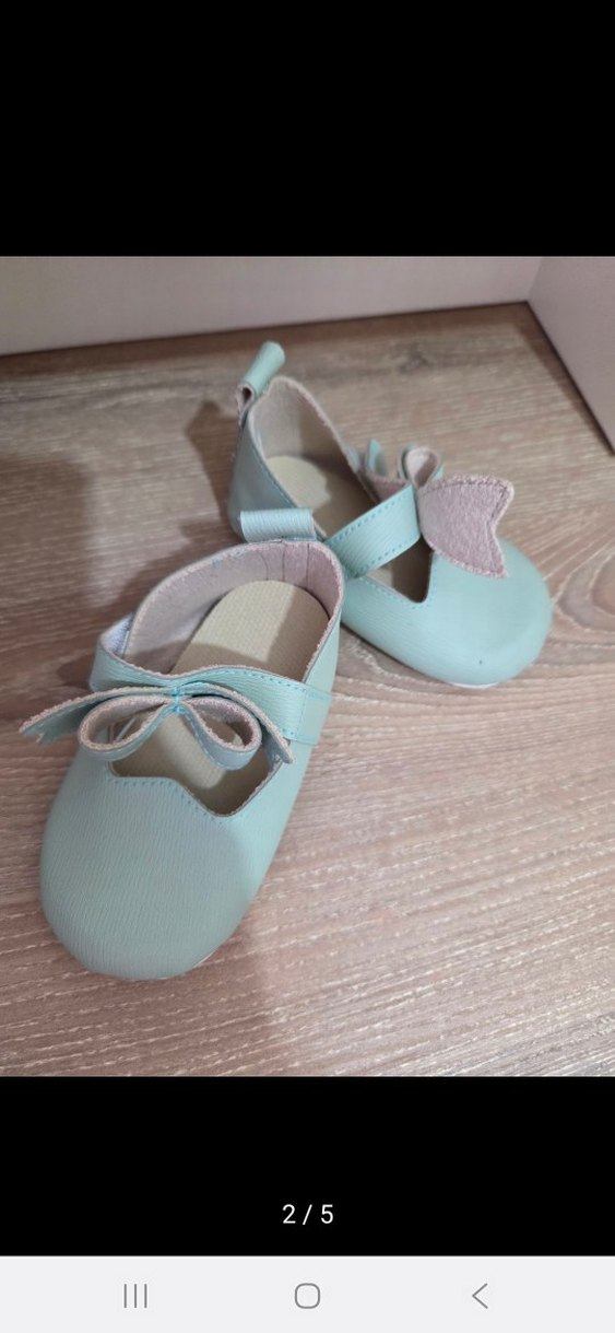 Fiyonklu Turkuaz Kız Bebek İlk Adım Ayakkabısı - Görsel 2