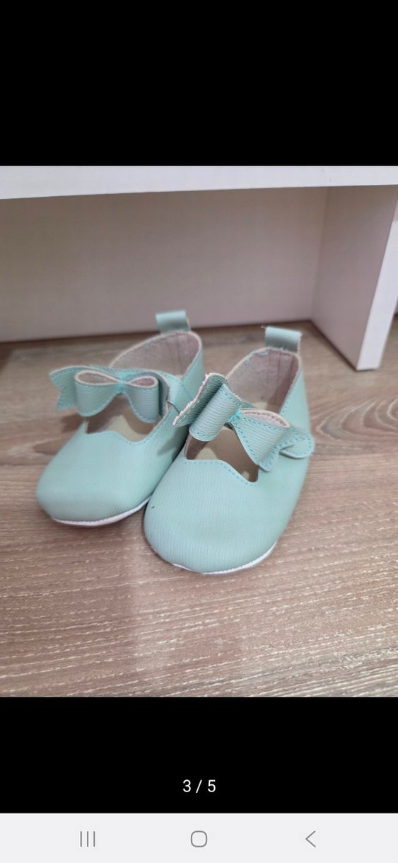 Fiyonklu Turkuaz Kız Bebek İlk Adım Ayakkabısı - Görsel 3
