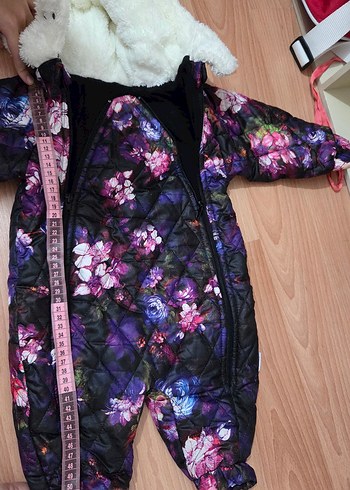 Kız Bebek Mor Kapüşonlu Kürklü Tulum - Görsel 11