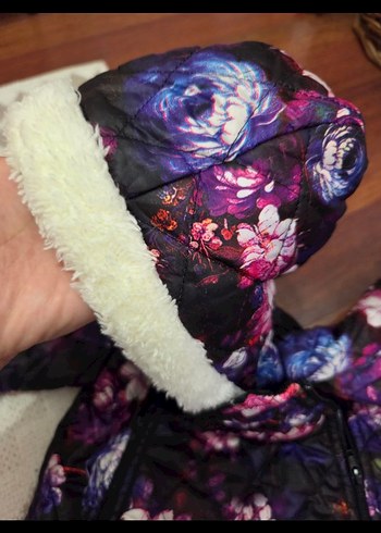 Kız Bebek Mor Kapüşonlu Kürklü Tulum - Görsel 3