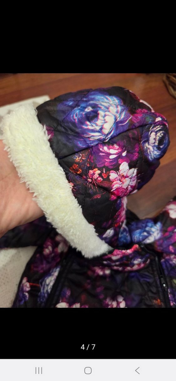 Kız Bebek Mor Kapüşonlu Kürklü Tulum - Görsel 3