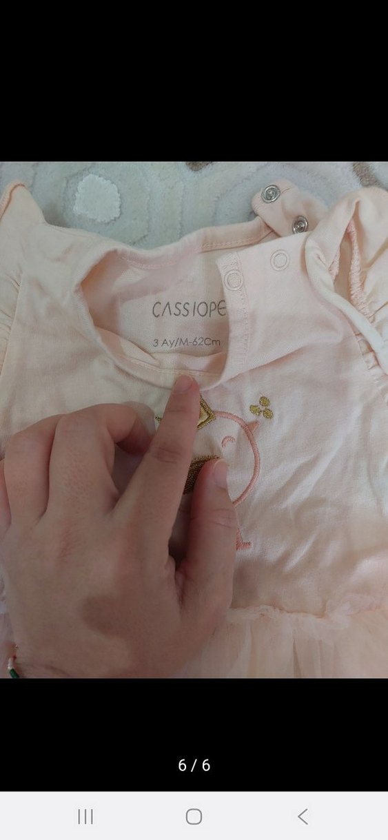 Kız Bebek Beyaz Nakışlı Elbise ve Saç Bandı - Görsel 4