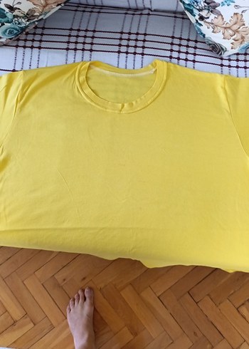 Diğer Sarı Oversize erkek, kadın Tişört.unisex.