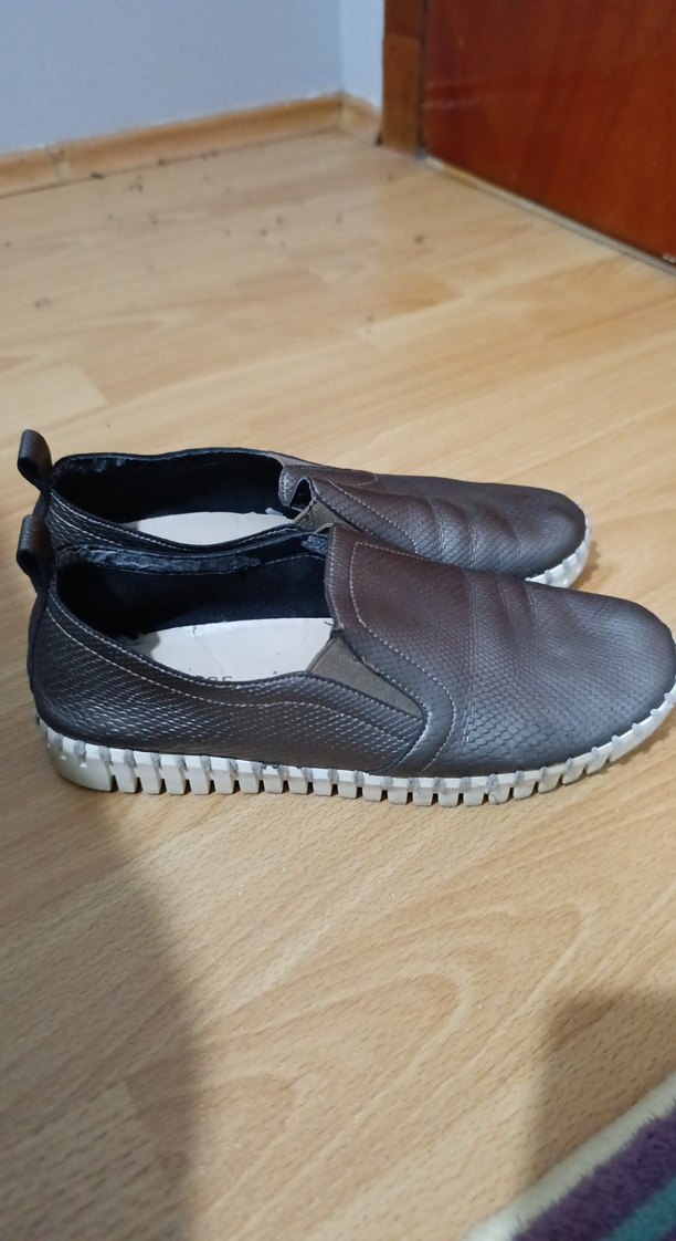 açık kahve Yılan Desenli Dolgu Topuk Espadril - Görsel 2