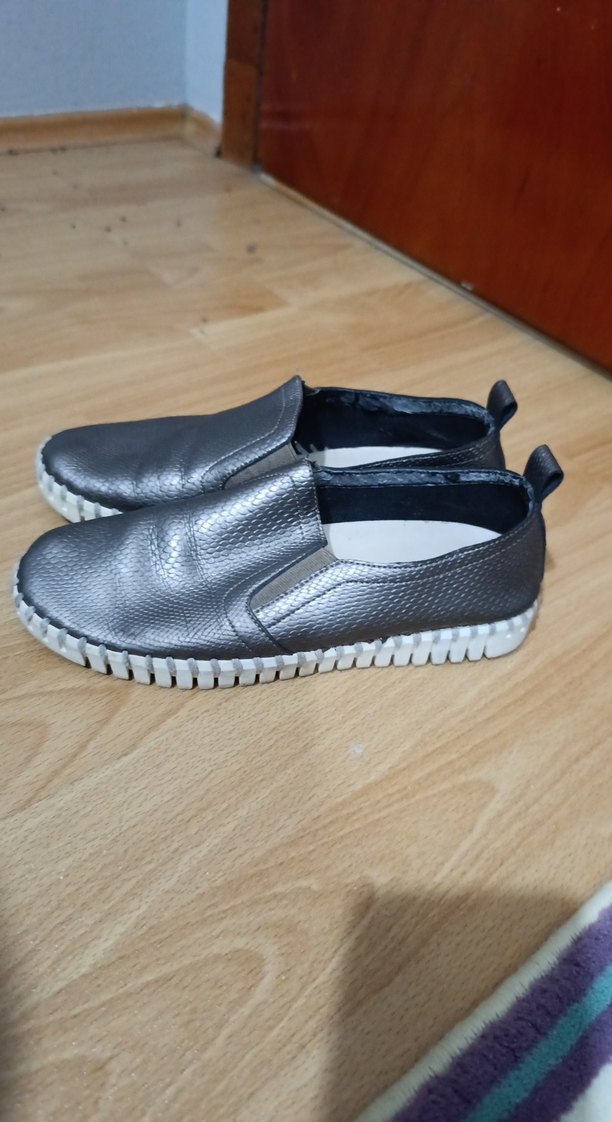 açık kahve Yılan Desenli Dolgu Topuk Espadril - Görsel 4