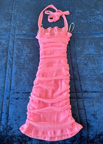 xs Beden pembe Renk Pembe Straplez Mini Elbise