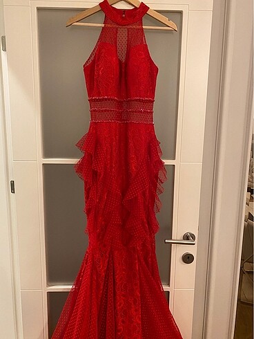s Beden Kırmızı kına elbisesi