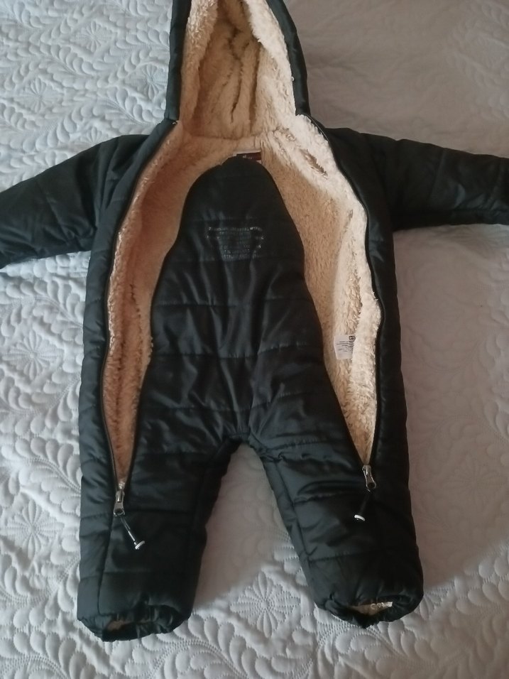 Kürklü Siyah Bebek Kayak Tulumu - Görsel 3