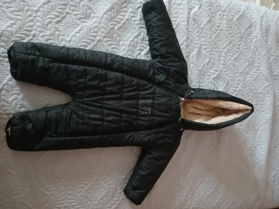 Kürklü Siyah Bebek Kayak Tulumu - Görsel 4