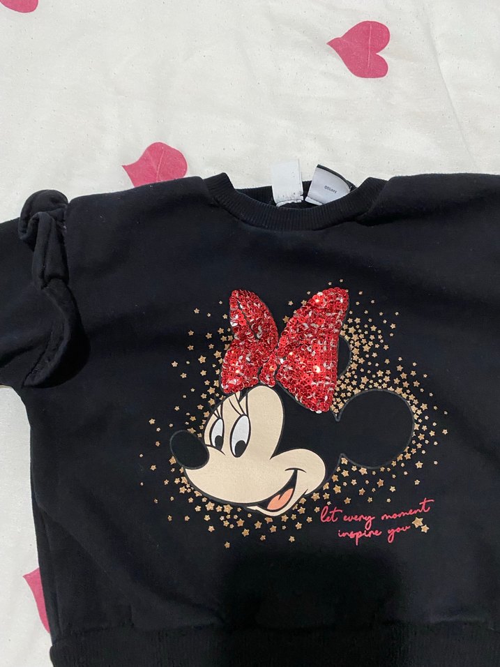 Kız Çocuk Kırmızı Baskılı Sweatshirt - Görsel 3