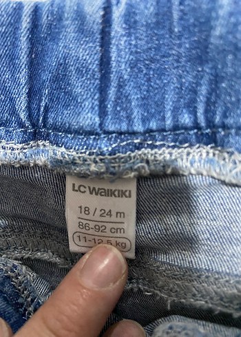 Kız Çocuk Mavi Elastik Bel Denim Pantolon - Görsel 4
