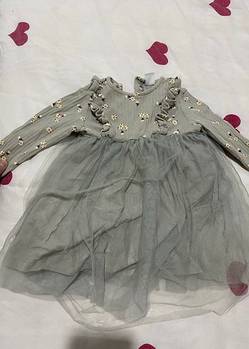 LCW Baby Gri Baskılı Bebek Önlüğü - Görsel 2