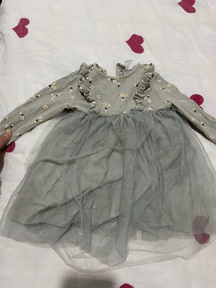 LCW Baby Gri Baskılı Bebek Önlüğü - Görsel 2