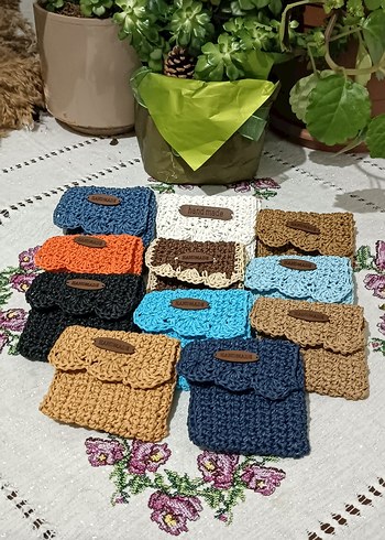 Bohem Örgü Renkli Cüzdan Seti - Görsel 9