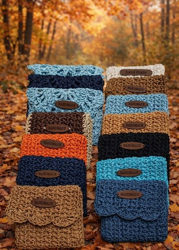 Bohem Örgü Renkli Cüzdan Seti - Görsel 2