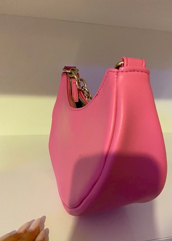 H&M Pembe Zincir Detaylı Deri Kadın Çanta H&M