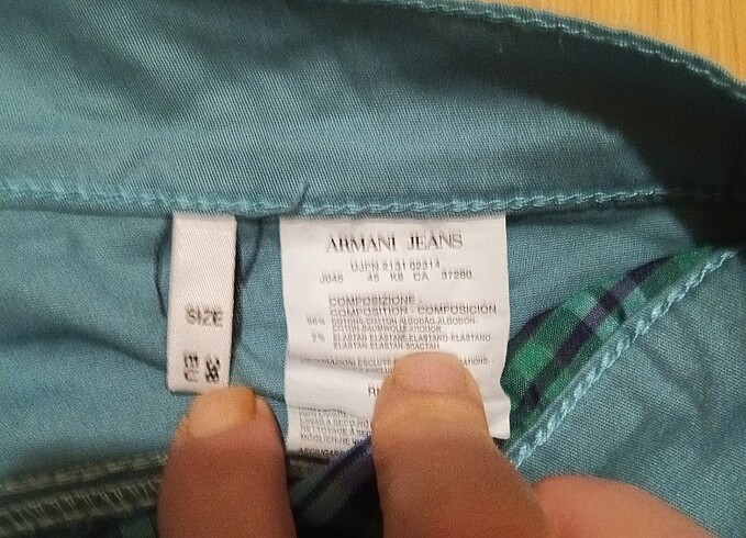 38 Beden turkuaz Renk Armani Jeans erkek pantolon 38/52 beden 