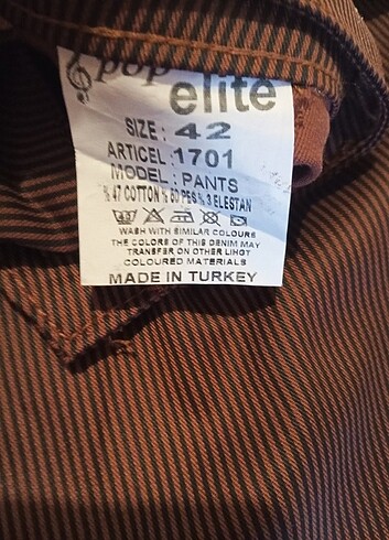 xl Beden kahverengi Renk Elite 42 beden pantolon